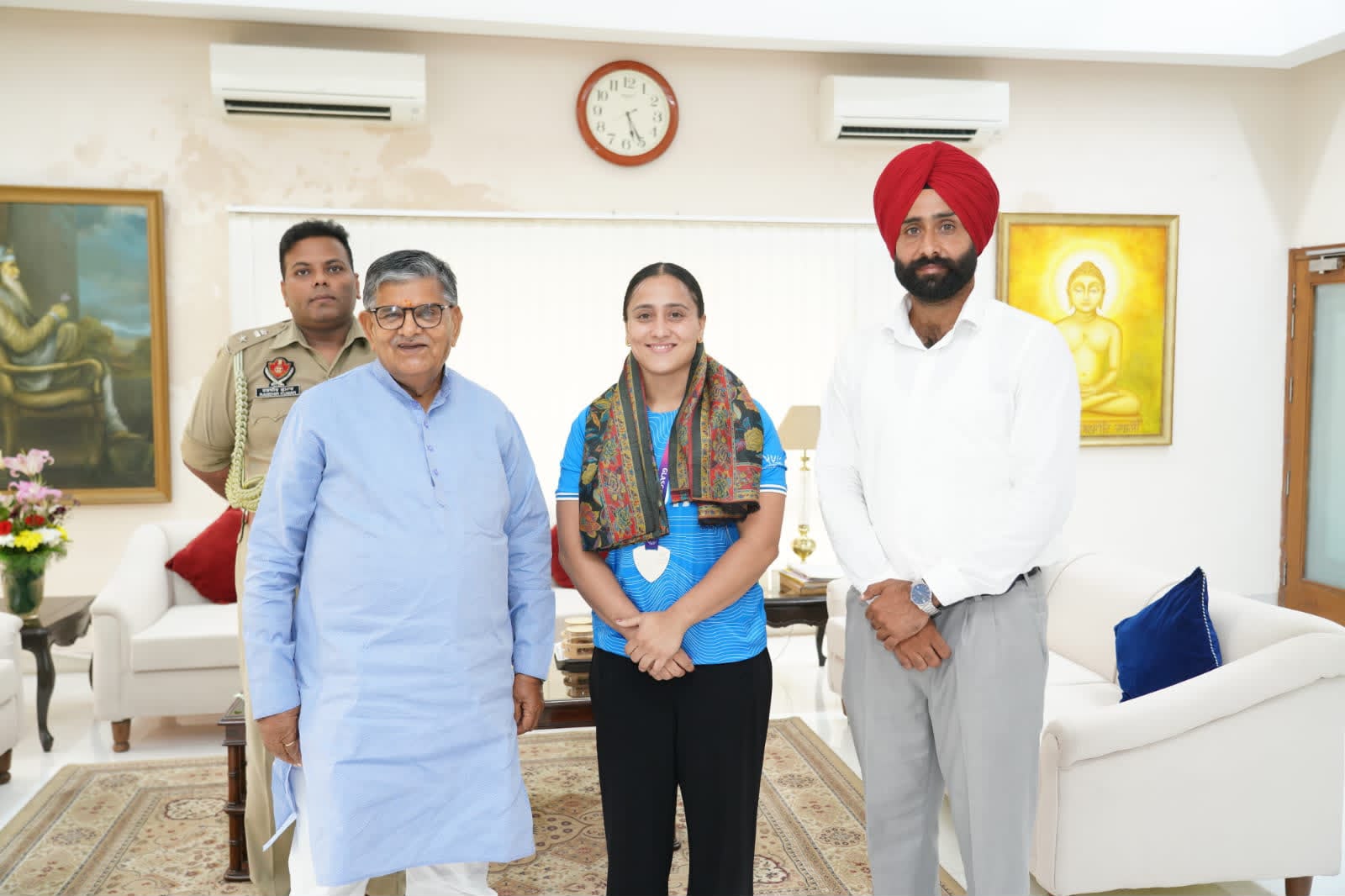 Patiala: CWG-2026 की रजत पदक विजेता हरजिंदर कौर सम्मानित, राज्यपाल कटारिया ने बताया पंजाब की शान